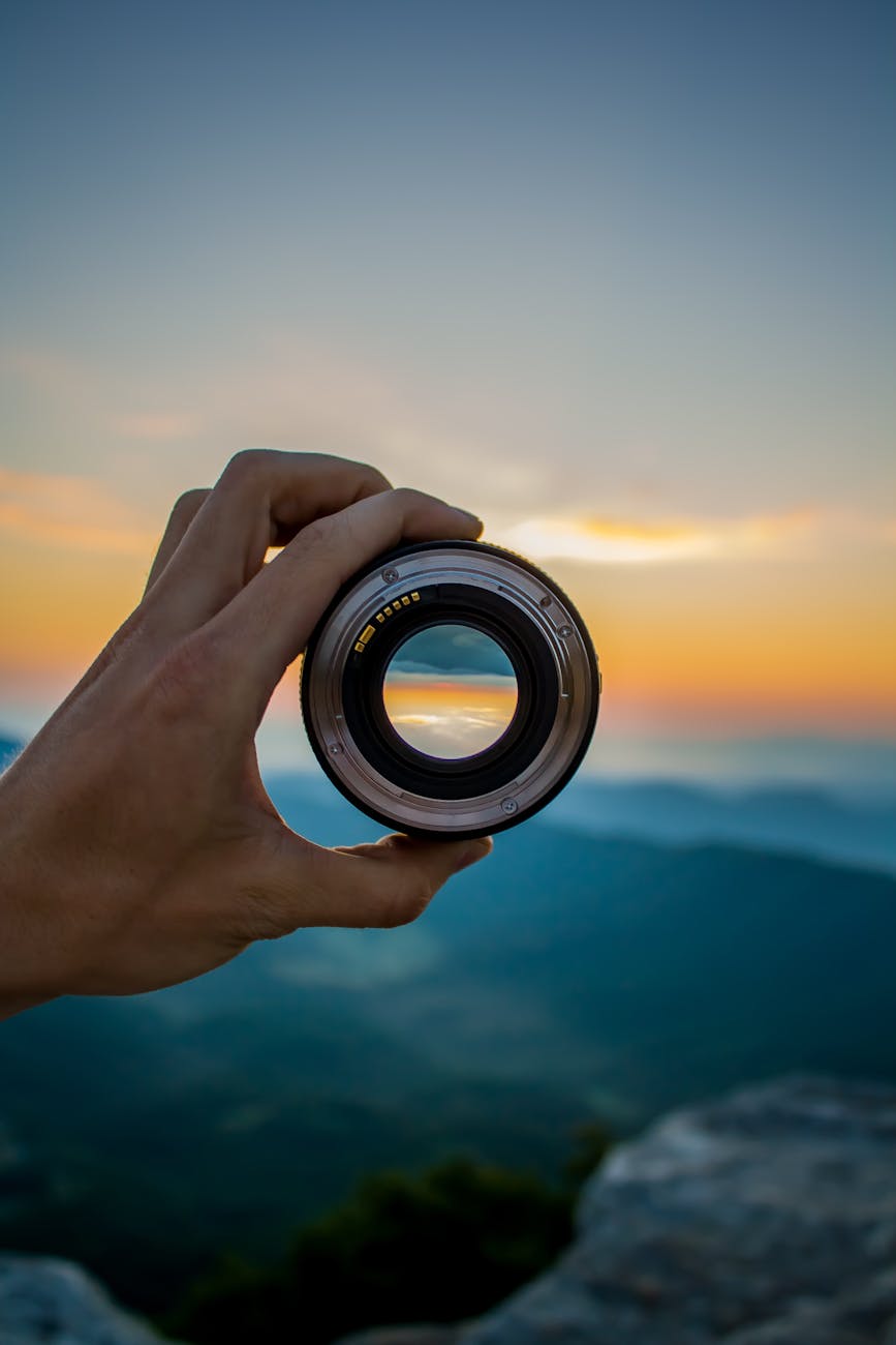 black and silver dslr lens